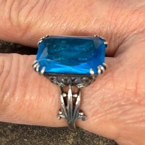 Women's Simulated Blue Topaz, .925 Sterling Ring